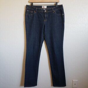 SO Mid-Rise Straight Leg Denim Jeans Stretch Dark Blue Wash Women's (Juniors) 13